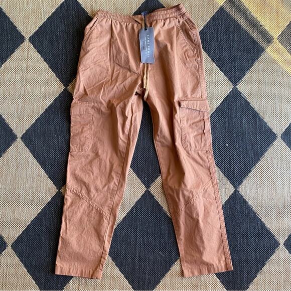 New Sans Souci $112 Clay Brown Elastic Waist Cargo Crop Small - Picture 8 of 14